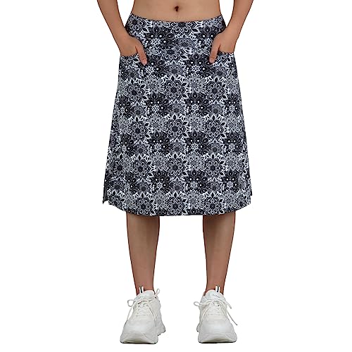 Women's Midi Length Skorts Skirts with 3 Pockets Modest Skirts Women's 24" Knee Length Skort