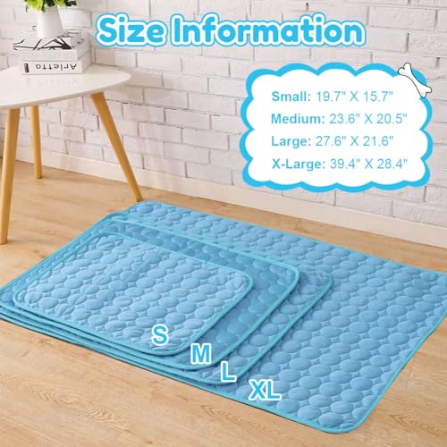 Coppthinktu Cooling Mat for Dogs Summer Dog Pad for Small Medium Large Dogs Cats, Pet Ice Silk Blankets Sleeping Mat, Outd...