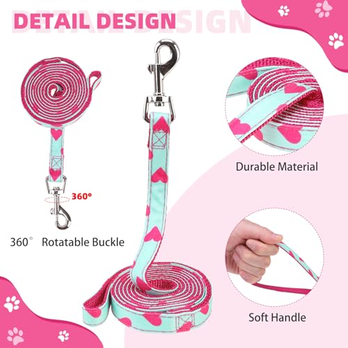KOOLTAIL Valentines Dog Harness and Leash Set for Small Medium Dogs, Step in No Pull Soft Mesh Dog Harness Padded Pet Ves...