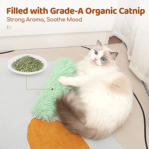 Potaroma Cat Toys Pillows, 3 Pack, Soft and Durable Crinkle Sound with Catnip Inside, Interactive Indoor Kitten Kicker, Pr...