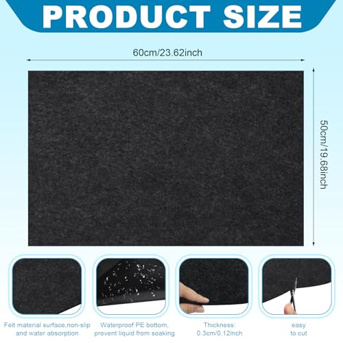 23.6x19.7 Inch Felt Water Cooler Mat,Water Cooler Mat for Hardwood Floor and Countertop Protector, Waterproof Mat for Mini...