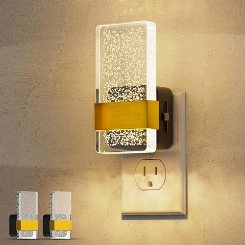 L LOHAS LED Night Lights Plug Into Wall, 2 Pack Plug in Night Light LED with Dusk to Dawn Sensor, 0-100LM Dimmable Nightli...