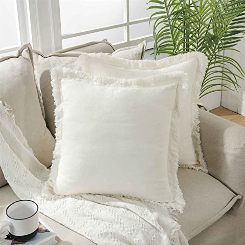 ATLINIA Decor Throw Pillow Cover - Decorative Farmhouse 18x18 Inch Pillows Cover Linen Boho Cushion Cover for Bed Couch So...