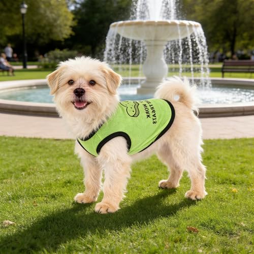 hoyuwak 4 Pieces Pet Shirts Funny Dog Printed Clothes Cool Breathable Puppy Sleeveless Vests Boy Dog Outfit for Summer