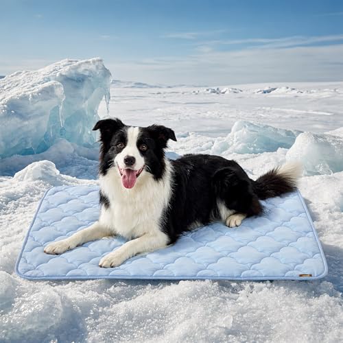 ZOMISIA Dog Cooling Mat for Extra Large Dogs, Q-Max>0.5 Thin Breathable Crate Pad for Pet, Portable Washable Kennel Pad fo...