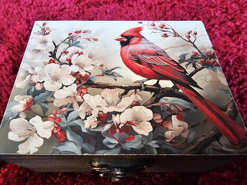 RK Collections Cardinal Trinket Box Small Jewelry Keepsake Box | Bird lovers Gift Idea, Animals Ornaments for Girls, Wome...