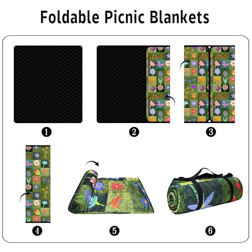 Supfitness Extra Large Picnic Blankets Waterproof Foldable (60 "x 80") Beach Blanket Waterproof Sandproof,3-Layer Thicking...