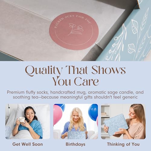Unboxme Get Well Gift Box - USDA Organic Get Well Soon Self Care Package for Women | Fluffy Socks, Mug, Lemon & Ginger Tea...