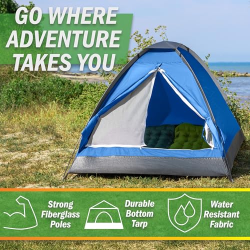 2 Person Outdoors Camping Tent with Rain Fly and Carrying Bag - Lightweight Outdoor Pop Up Tents for Camping Essentials, M...