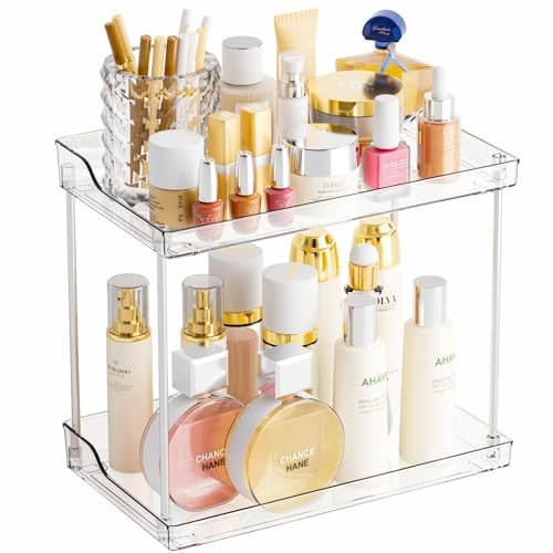 Yieach 2 Tier Bathroom Counter Organizer,Tiered Bathroom Organizer for Makeup,Perfume,Beauty Products,Skincare Organizers ...