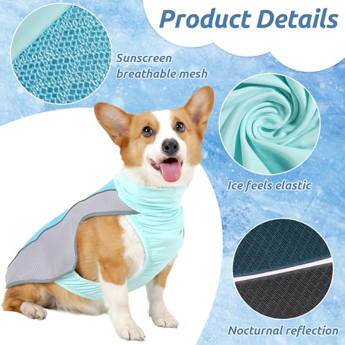 Dog Cooling Vest for Summer, Breathable Mesh Cooling Shirt Jacket for Dogs Summer Heat Relief, Lightweight Cooling Dog Har...