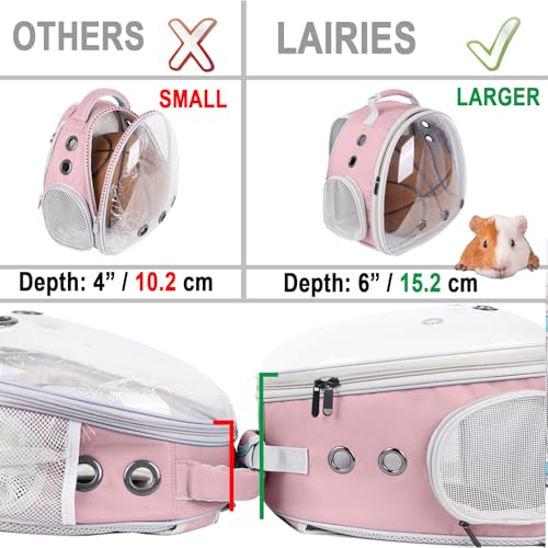 Portable Small Animal Backpack Travel Breathable Pet Carrier Bag Cages for Guinea Pig, Rabbit, Bearded Dragon, Squirrel, T...