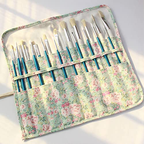 Funny live Paint Brush Holder Art Supplies, Artist Brush Holder & Storage Organizer Roll-Up Case Bag, Protect Acrylic Oil ...