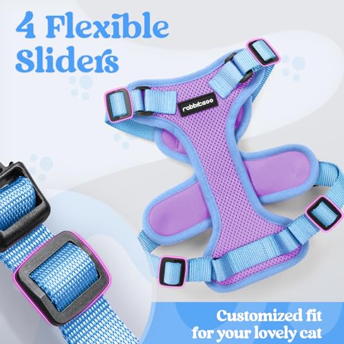 rabbitgoo Cat Harness and Leash Set, Escape Proof Soft Adjustable Vest Harnesses for Outdoor Walking, Easy Control Breatha...