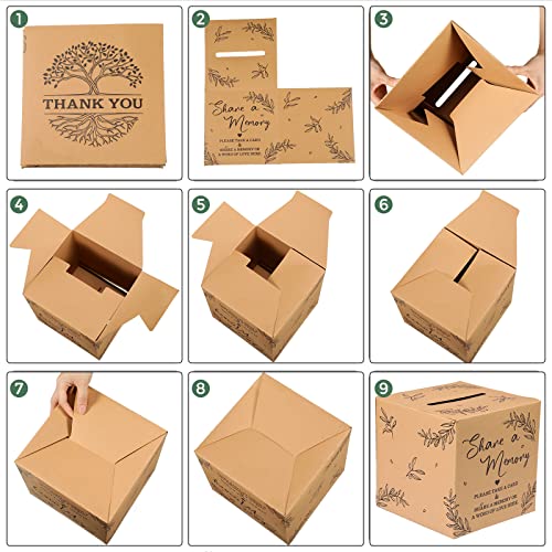 Pajean 50 Pcs Share a Memory Cards for Collections of Life, Memory Cards Box for Guest Ideas Funeral Graduation Wedding Br...