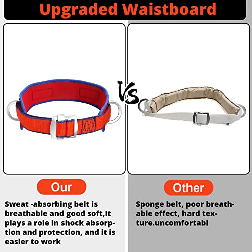 Trsmima Safety Belt with Adjustable Lanyard and Updated Waist Pad - Tree Climbing Belt Harness - Safety Lanyard Fall Prote...