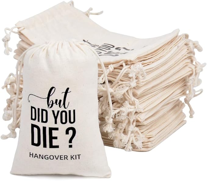 gobyhumm 10 Premium Organic Muslin Drawstring Bags 4x6 - Wedding Party Favor Set for Bachelorette Hangover Kits & Holiday ...