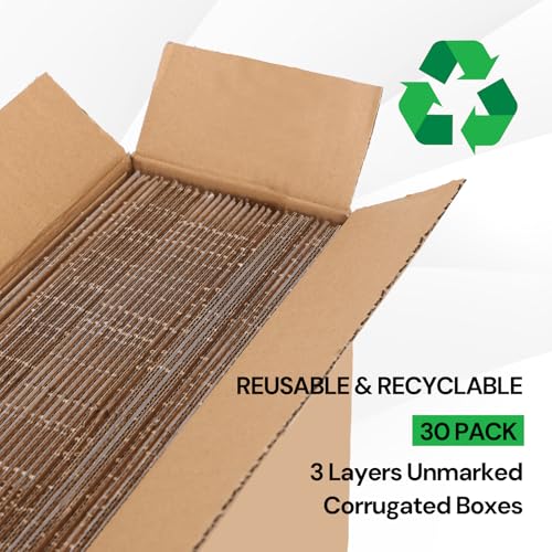 Rempry 30 Pack 8x6x4 Shipping Boxes White, Small Corrugated Cardboard Box for Mailing, Packaging Small Business, Kraft Mai...