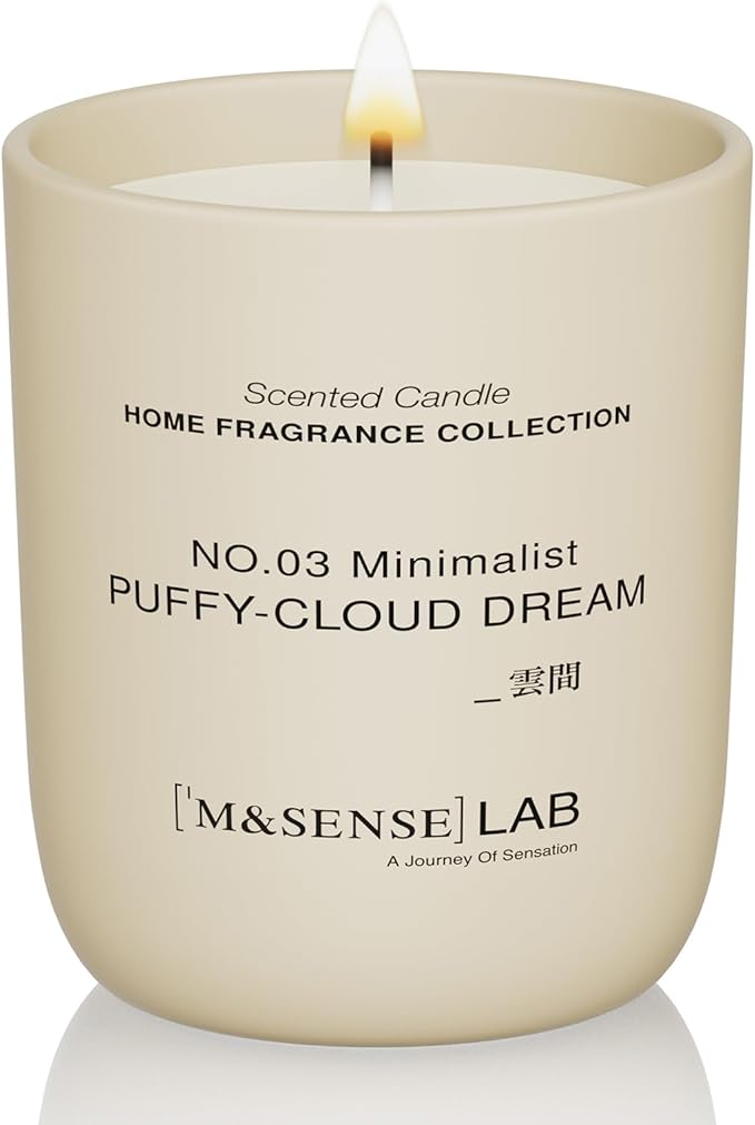 M&SENSE Natural Soy Candle| Puffy-Cloud Dream | 5.3 oz | Mini Spring Scented Candles for Relaxation, Valentines Day Gift, ...