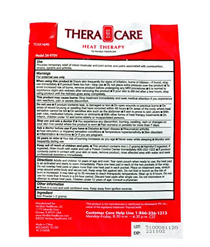 Thera|Care Air-Activated Heat Wrap | Lower Back & Hip| 2-Treatments |Deep, Penetrating Pain Relief