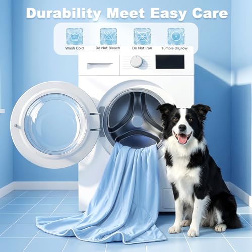 ZOMISIA Cooling Blanket for Medium Dogs - Breathable Air-Core Fill Lightweight Pet Mat, Soft Cold Blanket Washable for Sum...