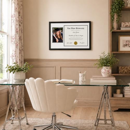Americanflat 11x18 Diploma Frame with Shatter-Resistant Glass - Fits 8.5x11 Diplomas and 5x7 Pictures - Signature Collecti...