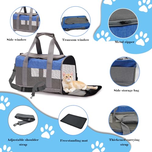 MUYG Soft Sided Pet Carrier for Cat,Airline Approved Cat Carriers Collapsible Portable Kitten Travel Crate Breathable Vent...