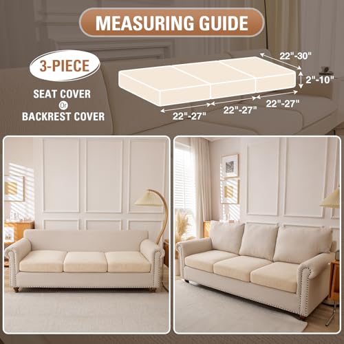 Jialudora Couch Cushion Covers Sectional Couch Covers Stretch Washable Soft Seat Cushion Covers Furniture Protector Sofa S...