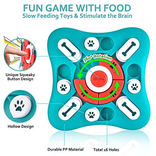 PETSTA Dog Puzzle Toys, Treat Dispensing Dog Enrichment Toys for IQ Training and Brain Stimulation, Interactive Mentally S...