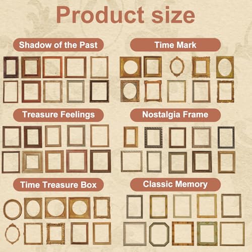 oruola 180pcs Scrapbook Frames,Frame Stickers for Junk Journal,Pasteable Vintage Scrapbook Photo Frames Stickers,Scrapbook...