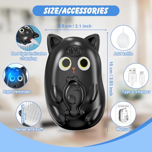 3 in 1 Cat Steam Brush for Shedding, Pet Steam brush for Dog & Cat Shedding & Grooming, for Long & Short Haired Pets, Spri...