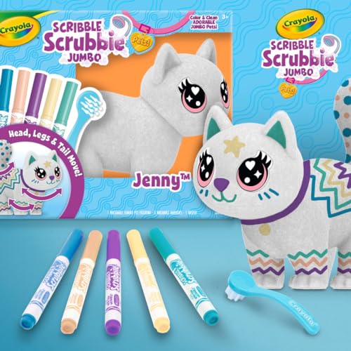 Crayola Scribble Scrubbie Jumbo Toy Cat, Large Posable Animal for Kids, Birthday, Gift for Girls & Boys, Washable Coloring...