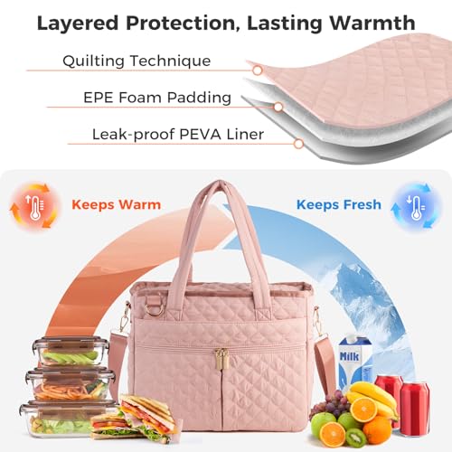Lemoobolsa Extra-large lunch bag, Lunch box insulated for women tote bag, Soft Cooler Bag for Work Outdoor Picnic Trips