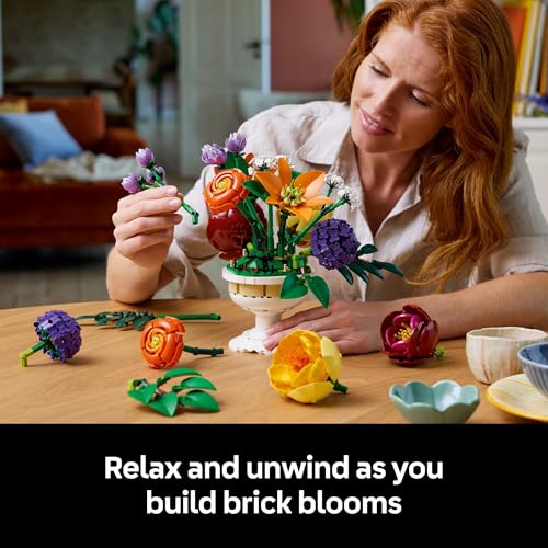 LEGO Botanicals Flower Arrangement Artificial Flowers Building Set - Decor for Table Display - Gift for Mothers Day - Uniq...
