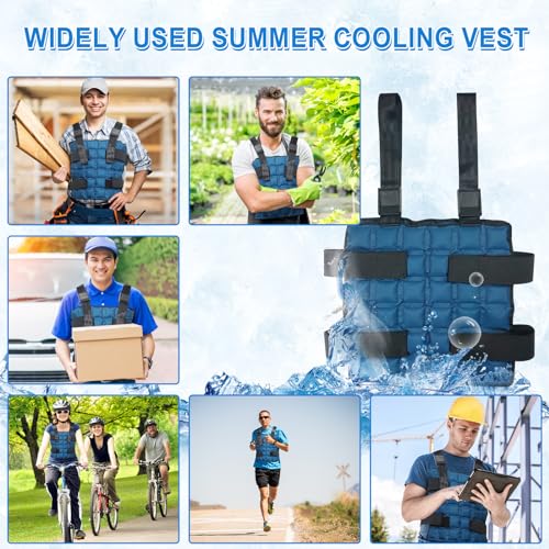 Blobuste Cooling Vest with Ice Packs, Adjustable Reusable Ice Cell Jacket for Men Women, for Outdoor Sports, Work, Hiking