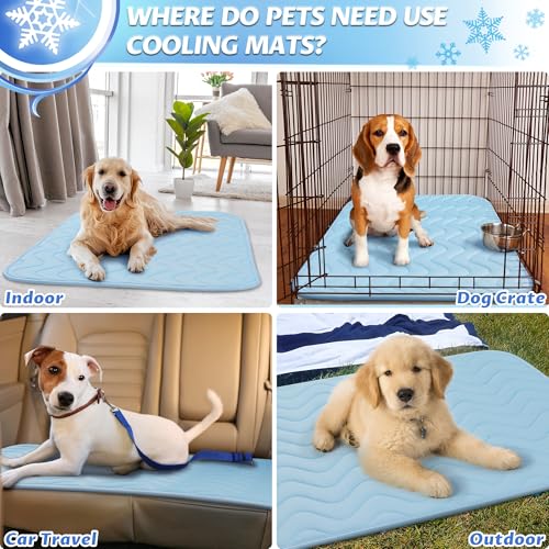 ZENGAOOU Dog Cooling Mat for Medium to Large Dogs, Washable Cool Touch Cooling Fabric with Non Slip Bottom, Waterproof Pet...