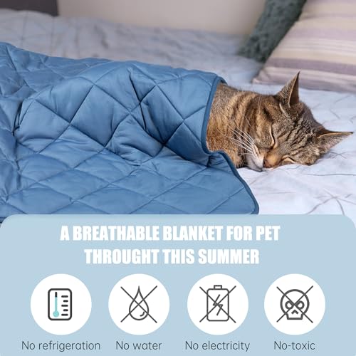 Tuiskusa Premium Cooling Blanket for Dogs Pet Cooling Pads Washable Pet Cool Mat for Cats Hot Weather Puppy Lightweight Th...