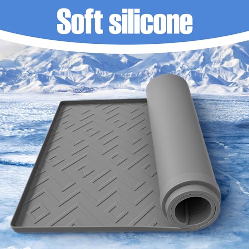 Water Cooler Mat – 19.7" x 19.7" Silicone Water Dispenser Mat for Floor & Countertop, Spill-Proof & Waterproof Tray for Co...
