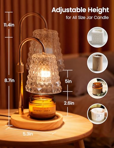 Candle Warmer Lamp with Timer Dimmable Candle Warmer Birthday Gifts for Women Mom Sister, House Warming Gifts New Home Roo...
