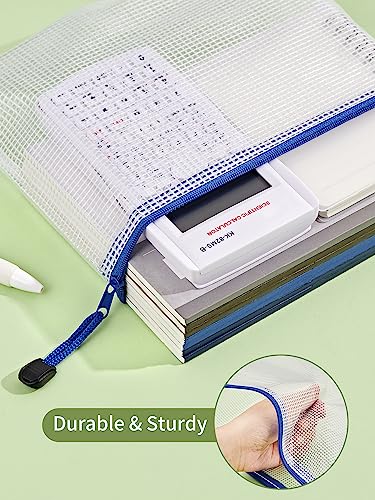 JARLINK 20 Pack 10 Colors Zipper Mesh Document Pouch, 6x9 Inch/A5, Plastic Water-Resistant File Bags, for School Office Su...