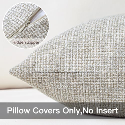 Artscope Outdoor Waterproof Throw Pillow Covers 12x20 Inch Decorative Linen Outdoor Pillows Cushion Case for Patio Couch S...
