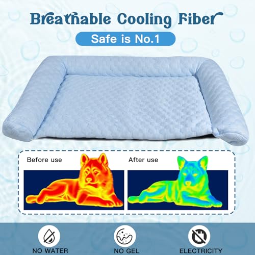 Cooling Mat for Dogs - 2025 Upgraded 20" x 12" Washable Pet Cooling Pad for Cats, Non-Slip Kennel Bed for Summer, Ultra-Co...