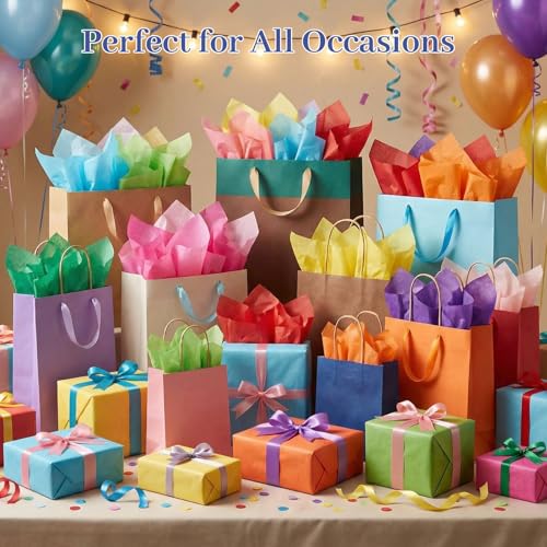 Shindel 120 Sheets Tissue Paper, 20x14 Inch Gift Wrapping Paper Bulk for DIY Crafts Gift Box Wrapping 20 Colors