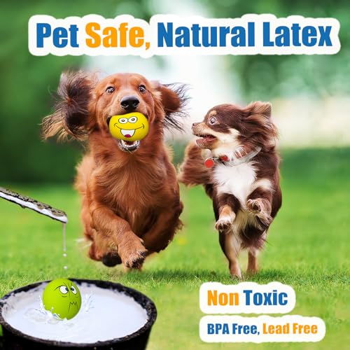 HOLYSTEED Latex Dog Squeaky Toys Rubber Soft Dog Toys Chewing Squeaky Toy Fetch Play Balls Toy for Puppy Small Pets 6pcs f...