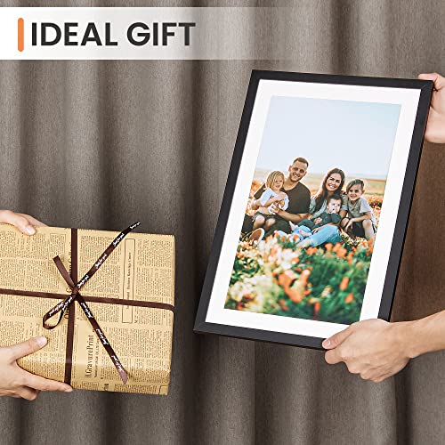 upsimples 11x17 Picture Frame, Display Pictures 9x15 with Mat or 11 x 17 Without, Wall Hanging Poster Frames, Black, 1 Pack