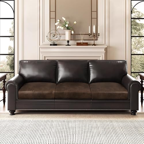 ANARACHON Leather Look Couch Cushion Covers Sofa Seat Slipcovers Sets Couches Furniture Protector for Sectional Armchair L...