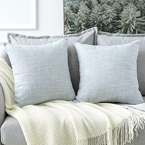 OTOSTAR Linen Throw Pillow Covers Set of 2 Decorative Square Pillowcases Cushion Covers 20x20 Inch for Home Decor Sofa Bed...