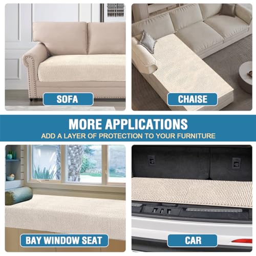 H.VERSAILTEX Plush Chenille Dog Bed Cover Thick Soft Sofa Covers Loveseat Cover for 2 Cushion Couch Anti Slip Couch Cover ...