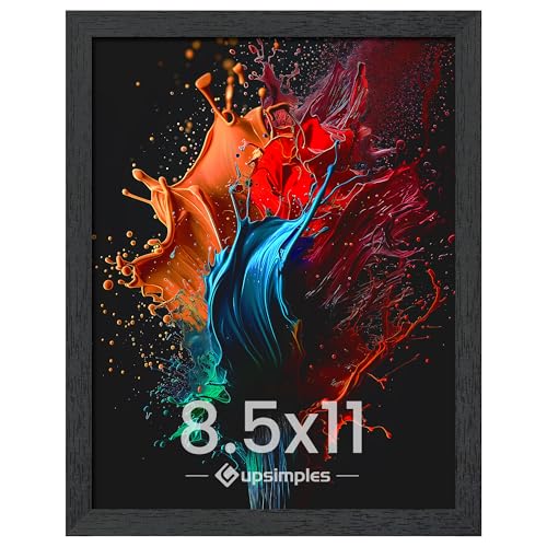 upsimples 8.5 By 11 Picture Frame, Wall Gallery Photo Frames with Engineered Wood, Black 1 Pack
