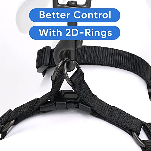 Pawtitas Solid Step-in Dog Harness – Adjustable No-Pull Vest for Puppies to Seniors, Safe & Comfortable XS Black